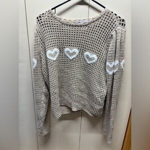 SO Heart Crochet Sweater